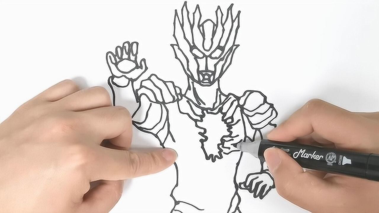 一起来画赛迦奥特曼神秘四奥来袭赛罗高斯和戴拿的合体形态