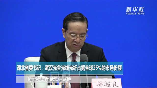 湖北省委书记:武汉光谷光线光纤占据全球25%的市场份额