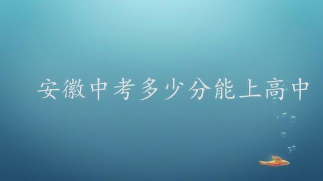 安徽中考多少分能上高中