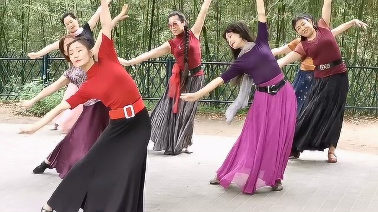 北京紫竹院公园杜老师舞团晓红精湛舞技征服了围观的人们过瘾