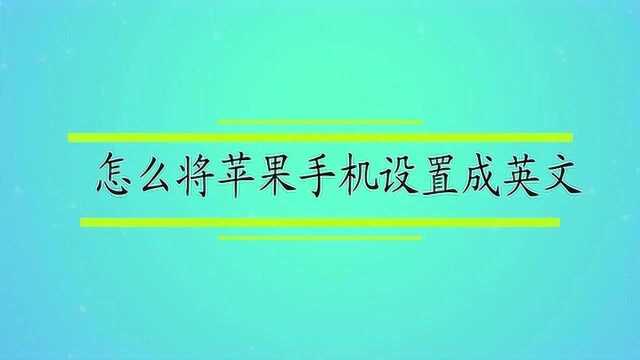 怎么将苹果手机设置成英文