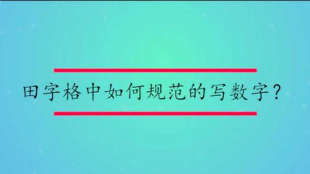 田字格中如何规范的写数字?