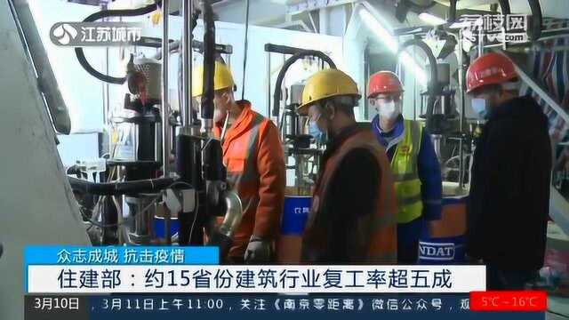 你复工了吗?住建部:15个省份建筑行业复工率超五成