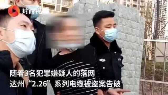 四川达州警方破获系列电缆被盗案