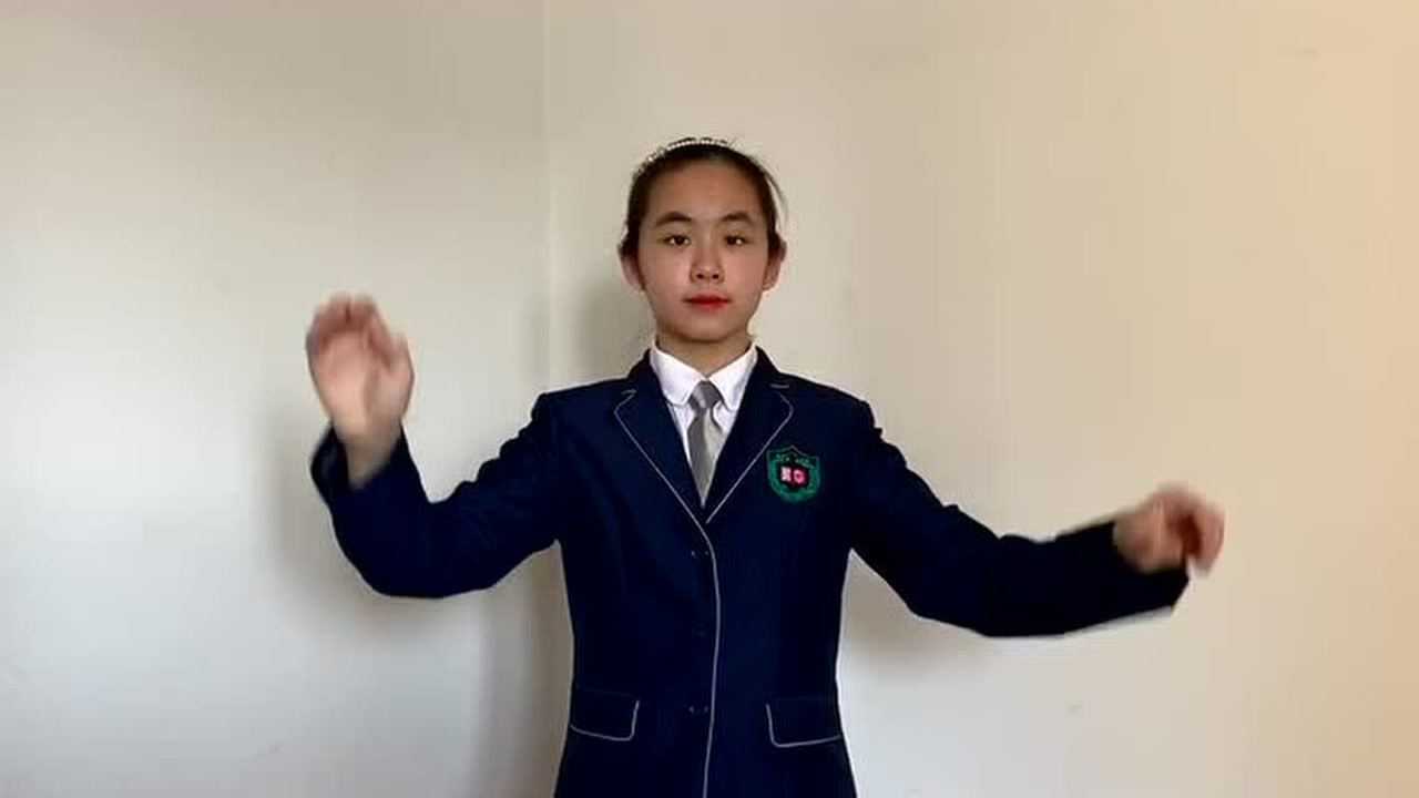东师附中朝阳学校初一4班闫玮琪《国歌》指挥