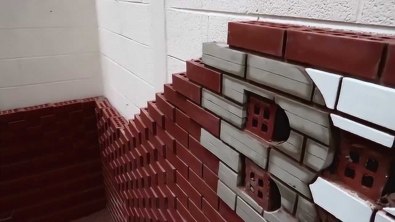 直接用砖砌个logo背景墙效果感人这是砖好还是师傅技术好