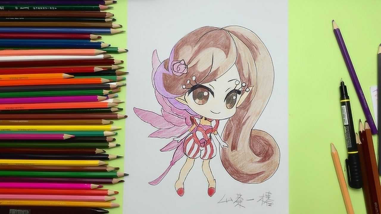 手绘q版的小花仙山茶花精灵王椿这样的精灵王萌萌的你喜欢吗