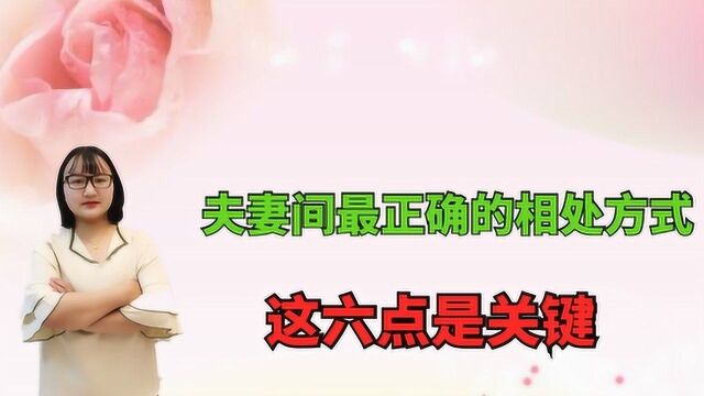 夫妻之间最正确的相处方式,这六点是关键,男人一定要看