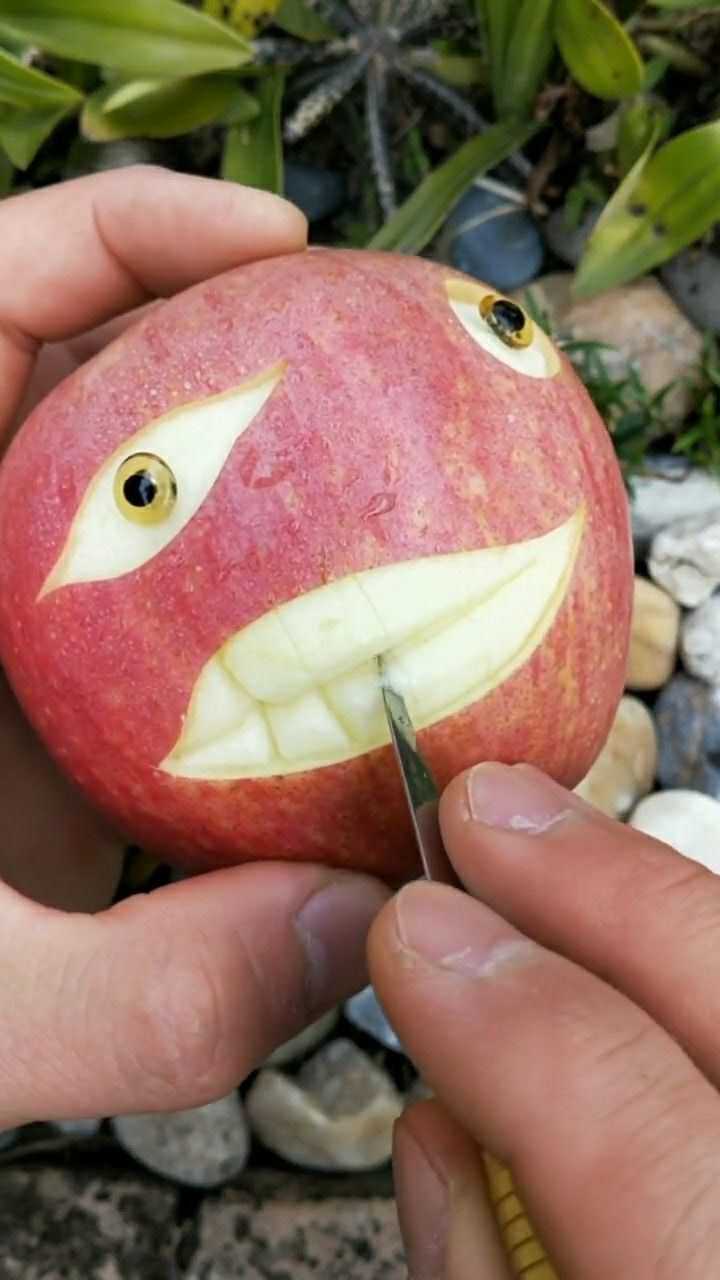 这个苹果雕刻做的太好看的真的是太喜欢了