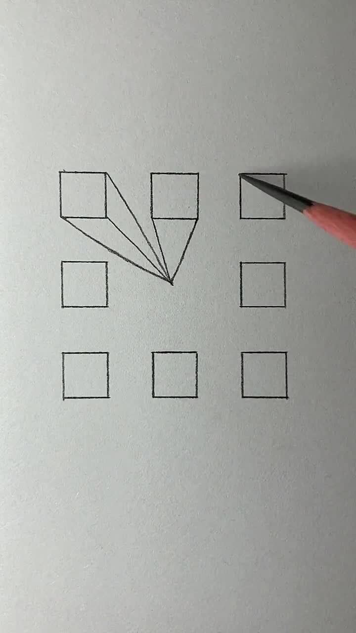 用八个正方形画立体图形,学不会算我输_腾讯视频