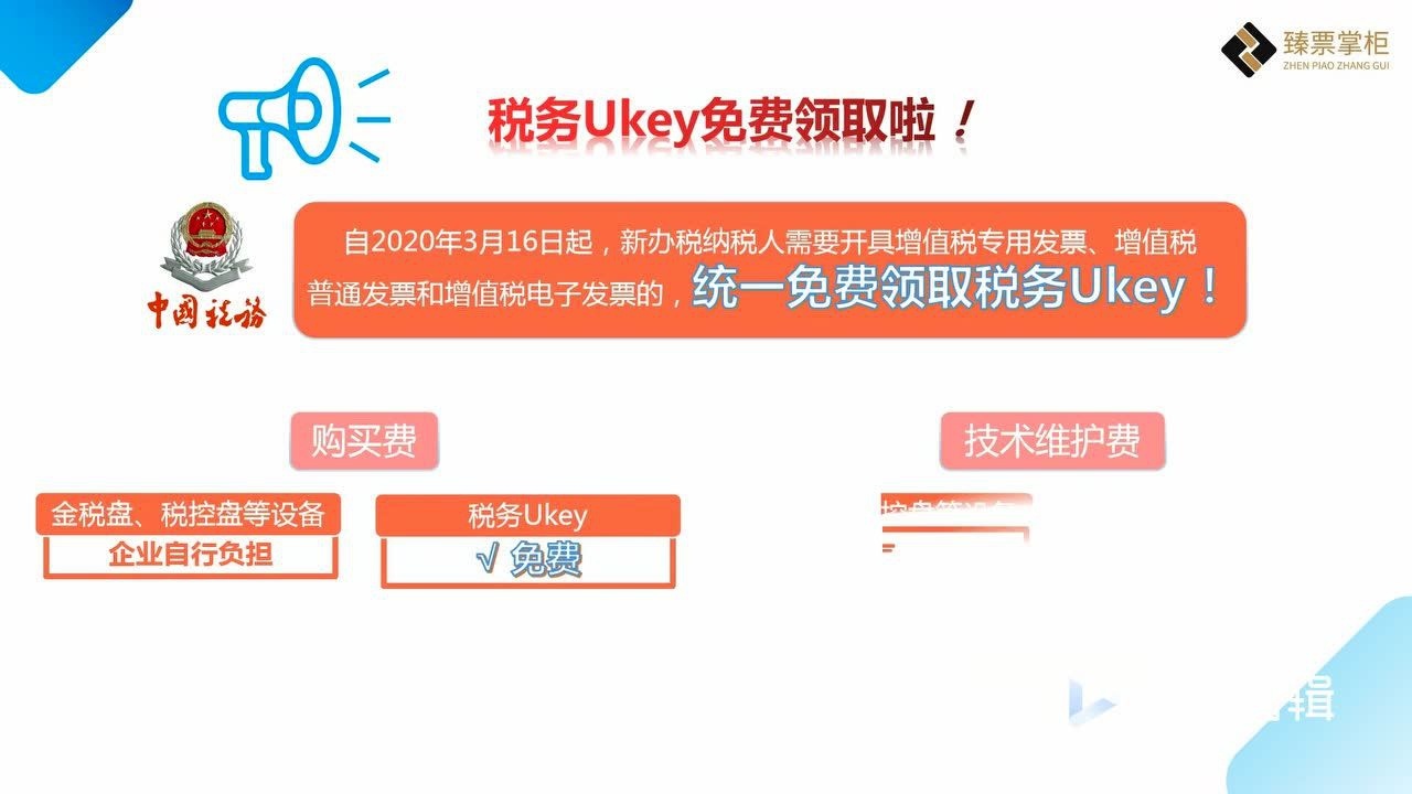 税务ukey免费领取了