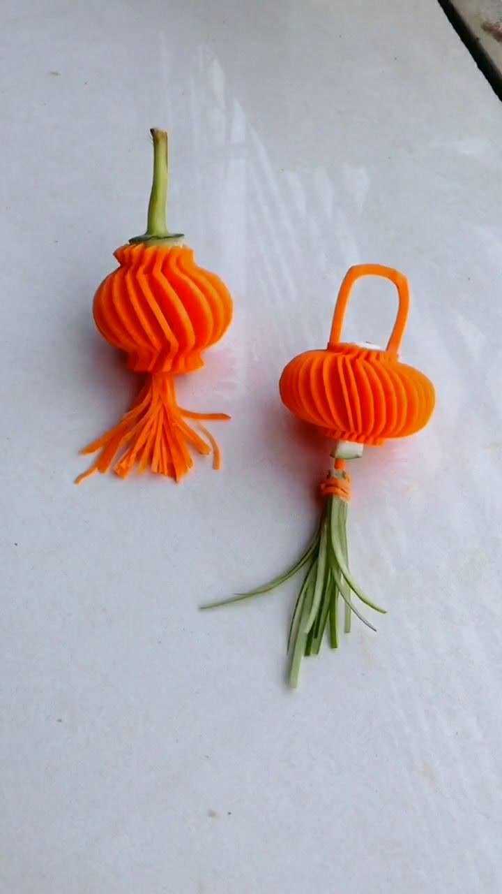 今天教大家用胡萝卜做灯笼,你们可要看仔细了