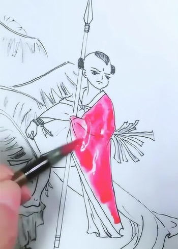 简笔英俊少年红孩儿