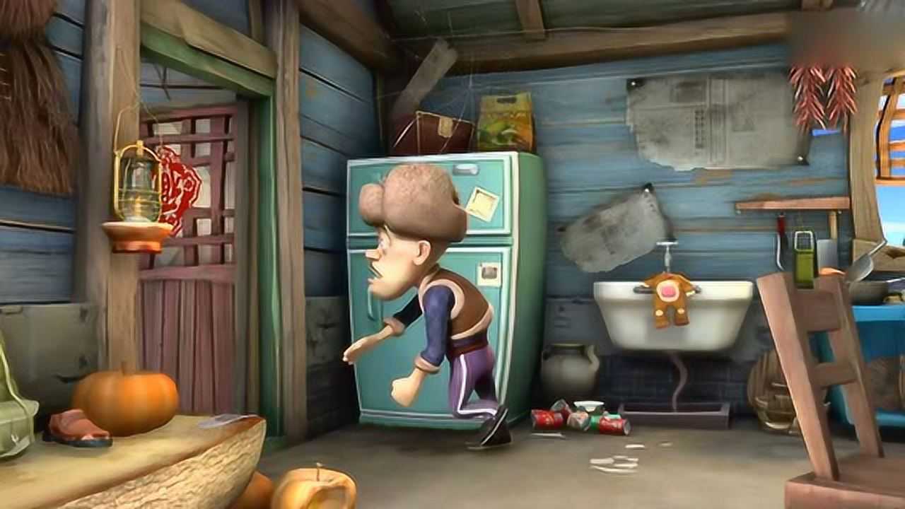 熊出没之夺宝熊兵光头强把木屋收拾干净担心起了嘟嘟