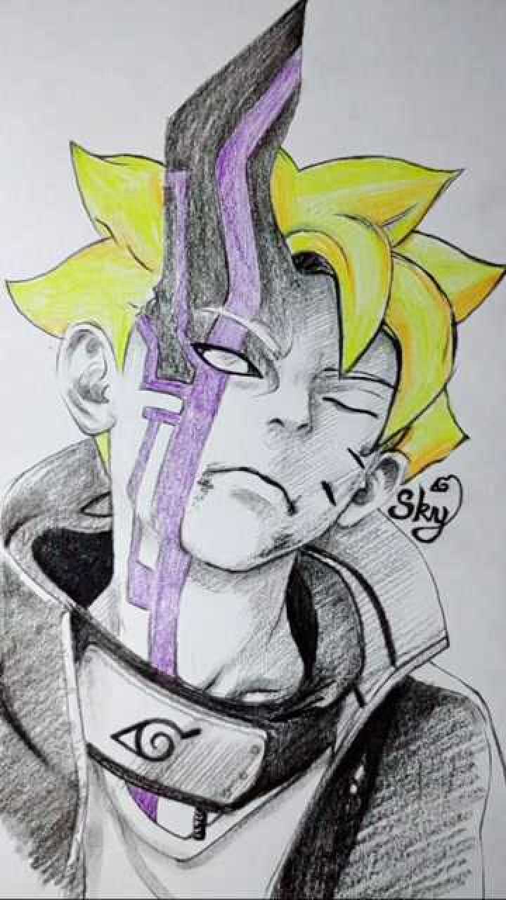 手绘博人传动漫人物博人.