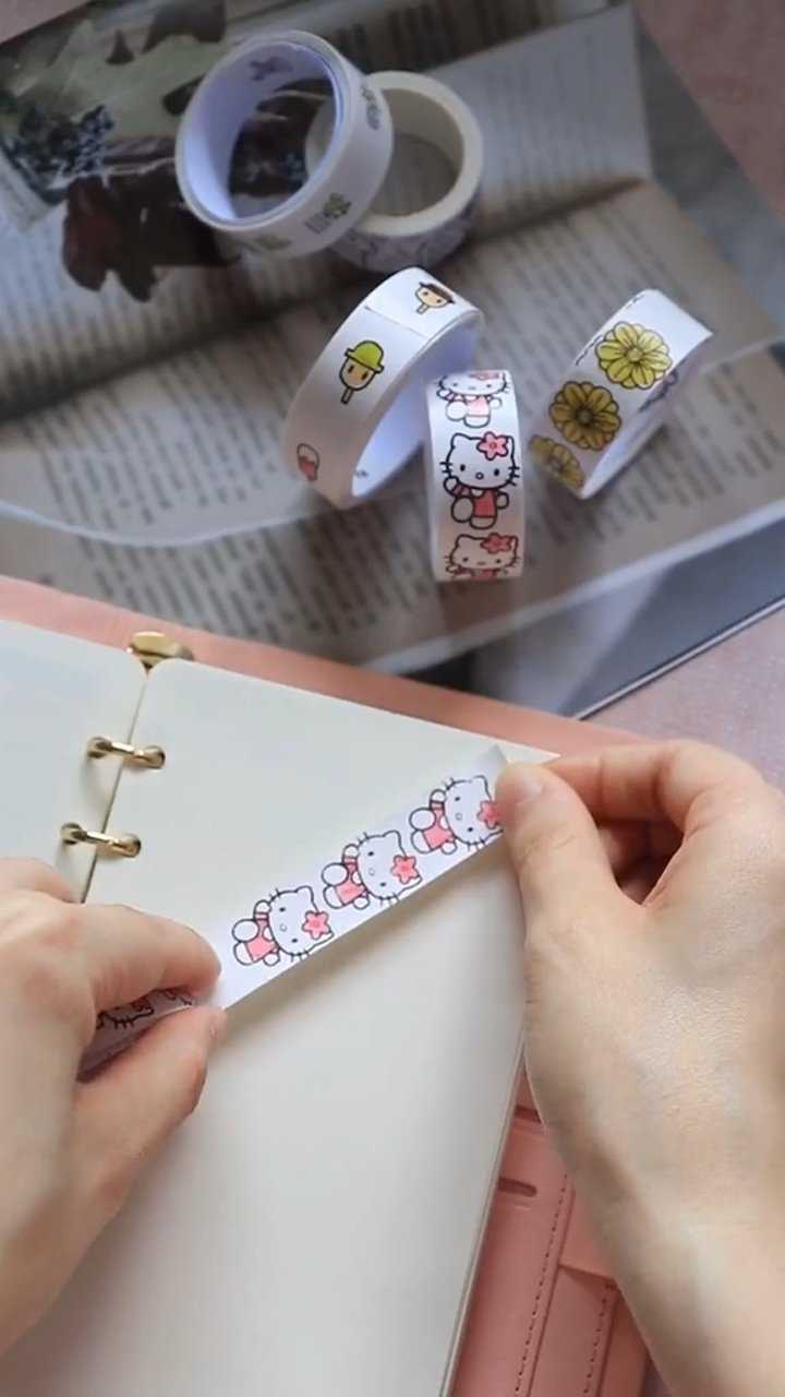 自制手帐胶带,哈哈我有这个不会画画也可以做,简单可爱又漂亮.