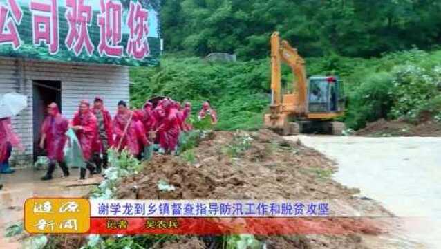 谢学龙到乡镇督查指导防汛工作和脱贫攻坚