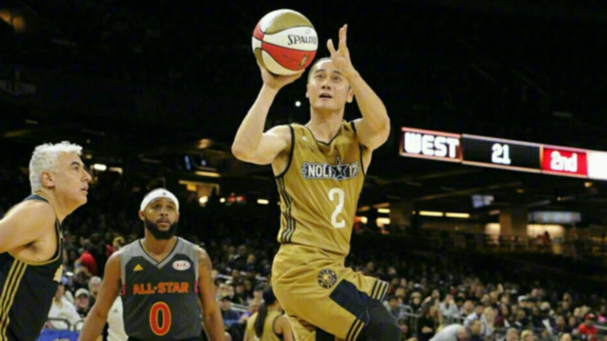 nba名人赛名场面 | 第一个参赛的中国人!蒋劲夫欧洲步上篮得到2分