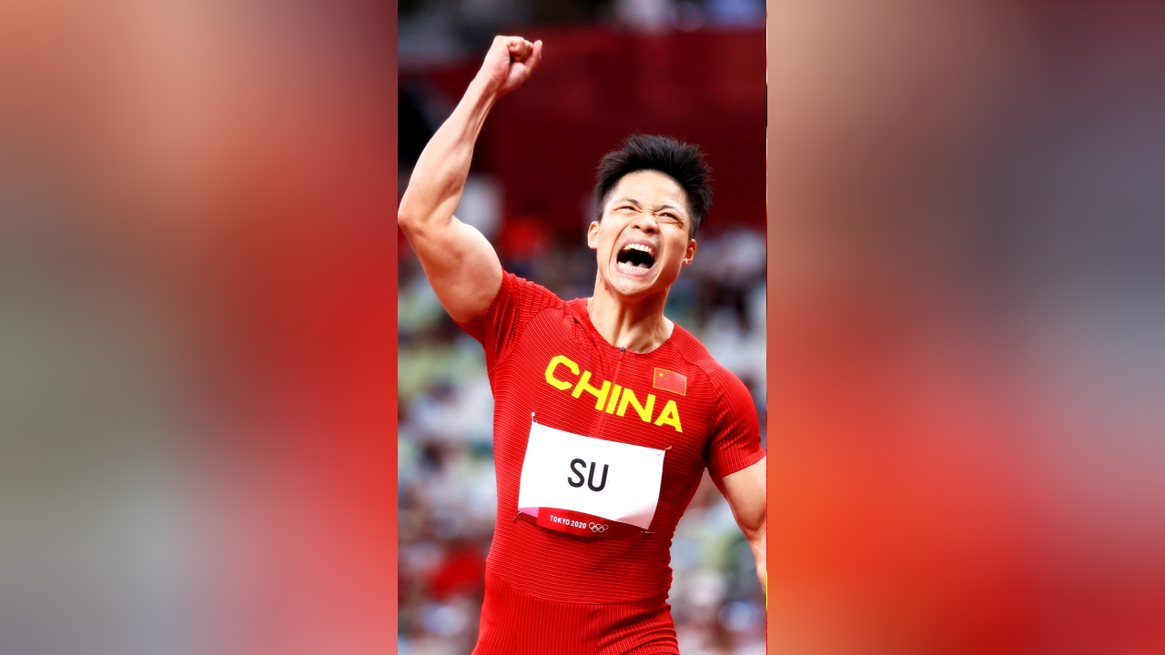 体坛名场面|慢镜还原:苏炳添百米9秒83封神,创造亚洲新纪录!