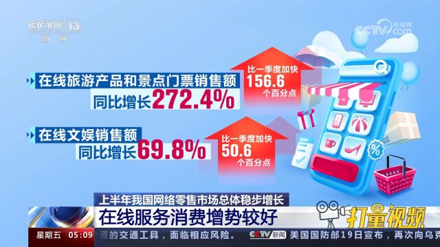 上半年我国网络零售市场总体稳步增长,全国网上零售额7.16万亿元