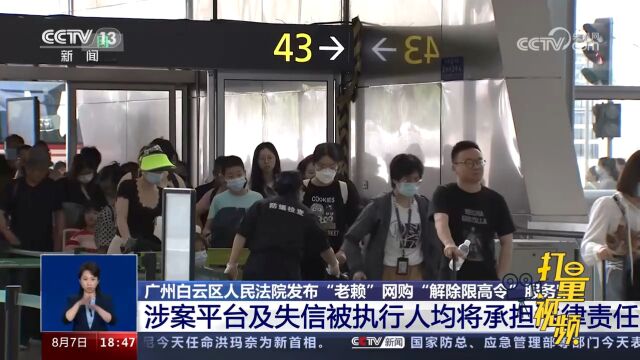 广州白云区人民法院发布“老赖”网购“解除限高令”服务案