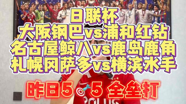 日联杯大阪钢巴vs浦和红钻 名古屋鲸八vs鹿岛鹿角预测