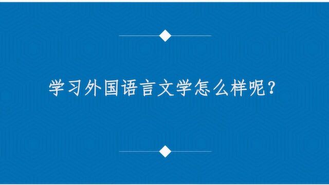 学习外国语言文学怎么样呢?