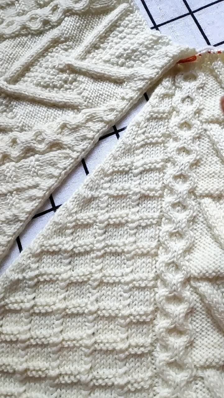 毛衣后片斜肩和袖子后面袖山的缝合教程