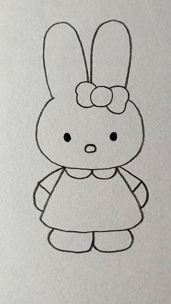 教你们画可爱的小白兔,你学会了吗