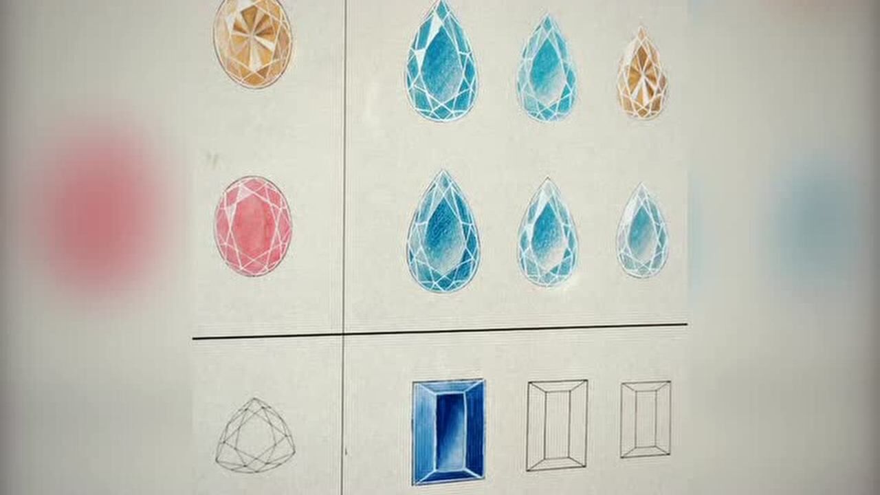 长方形宝石的绘画技法
