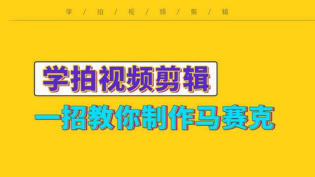 几种常见的马赛克制作方法 视频制作常用小技巧 轻松简单