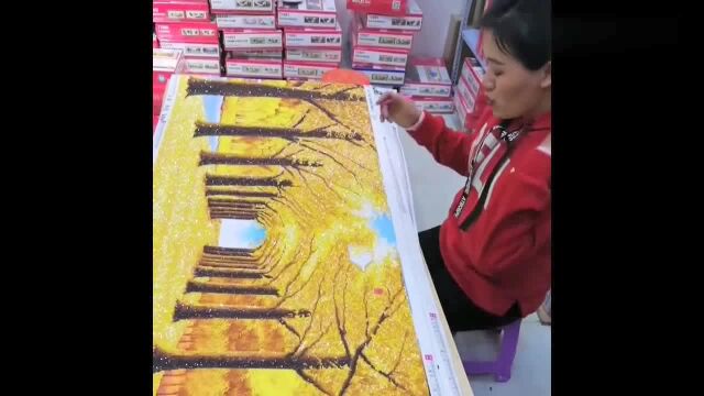 钻石画:十天贴成这样还不累,原来秘籍这么简单