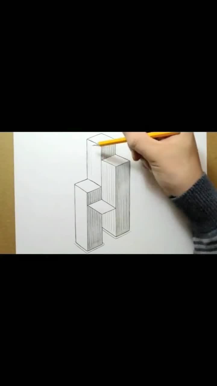 天宇素描来看看能造成你视觉错觉的长方体柱吧