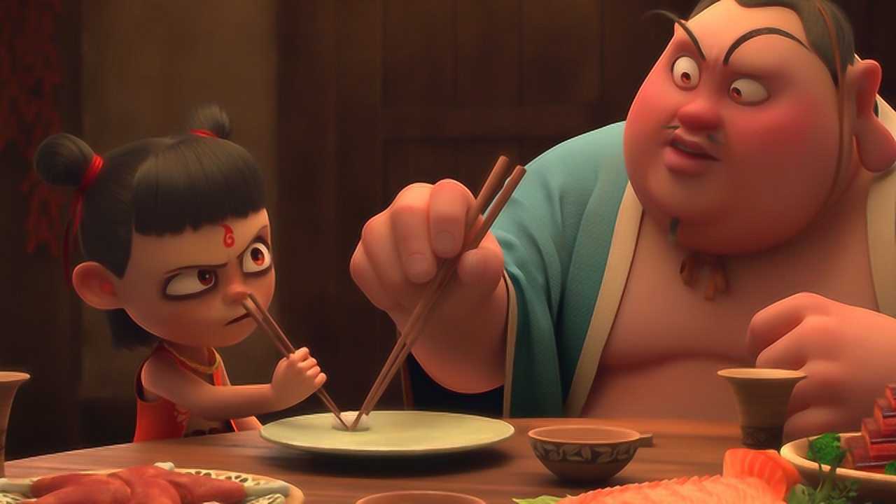 姜太公钓鱼愿者上钩没想到钓了个太乙真人哪吒一旁吃饺子偷笑