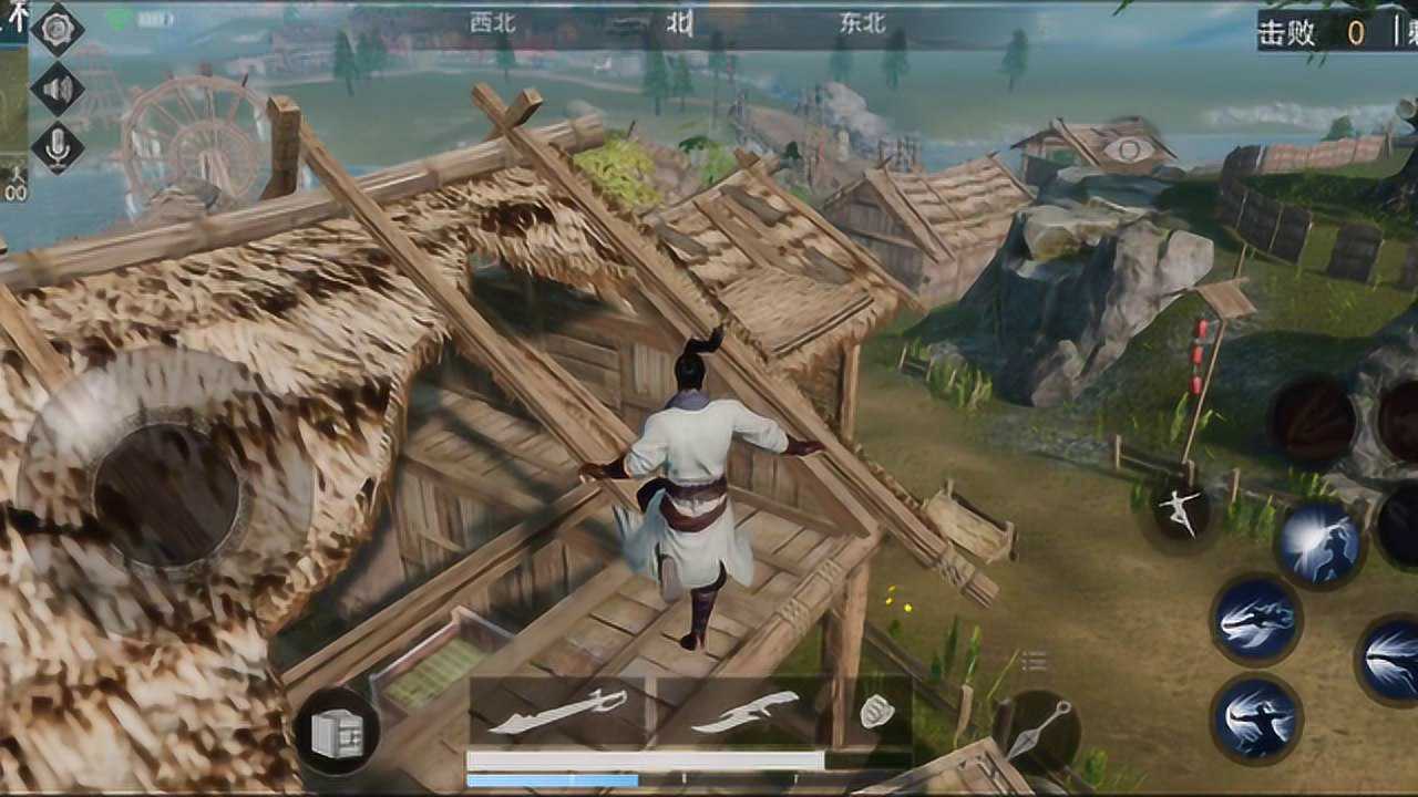 手游试玩:武侠吃鸡游戏最高画质,物理破坏有点秀,房顶直接破了