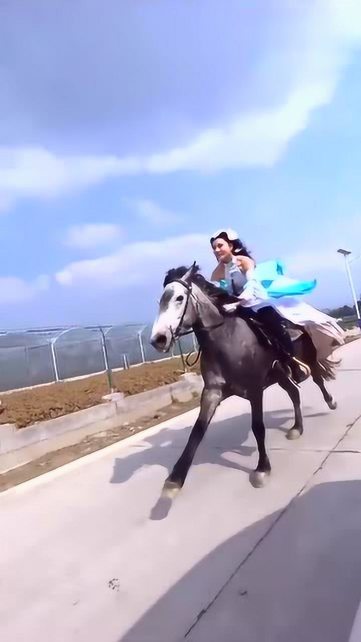 古装美女策马奔驰,很拉风有没有!