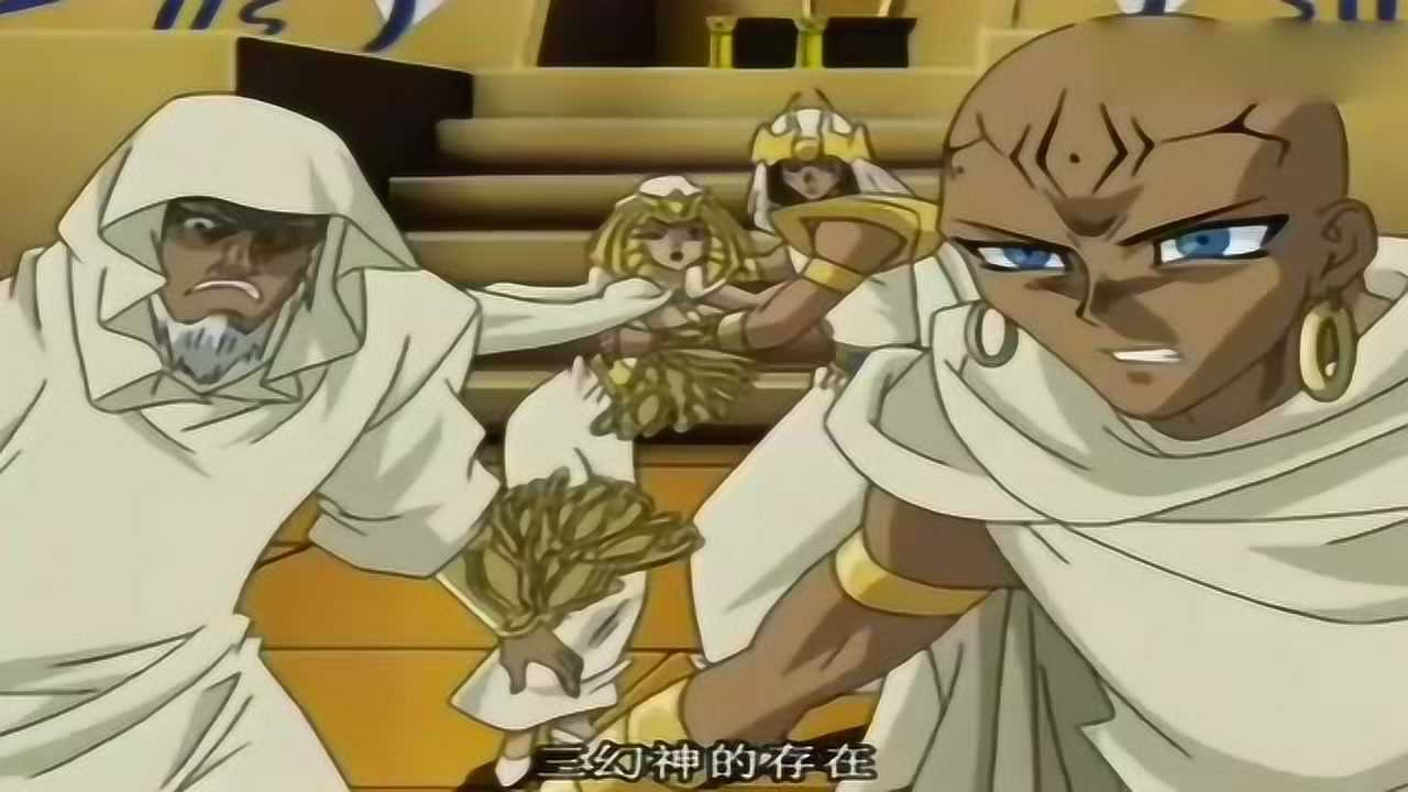 游戏王貘良私闯宫殿法老王召唤欧贝利斯克与他迪亚邦多对决