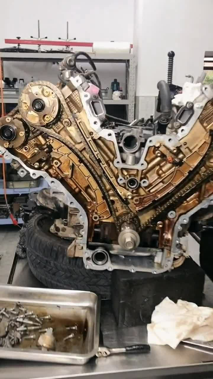 汽车维修教程雷克萨斯570正时安装3ur发动机