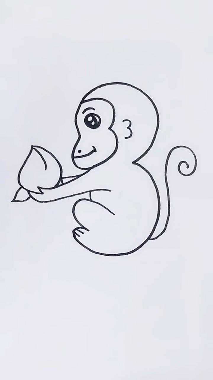 用数字3画小猴子 #绘画教程 #简笔画