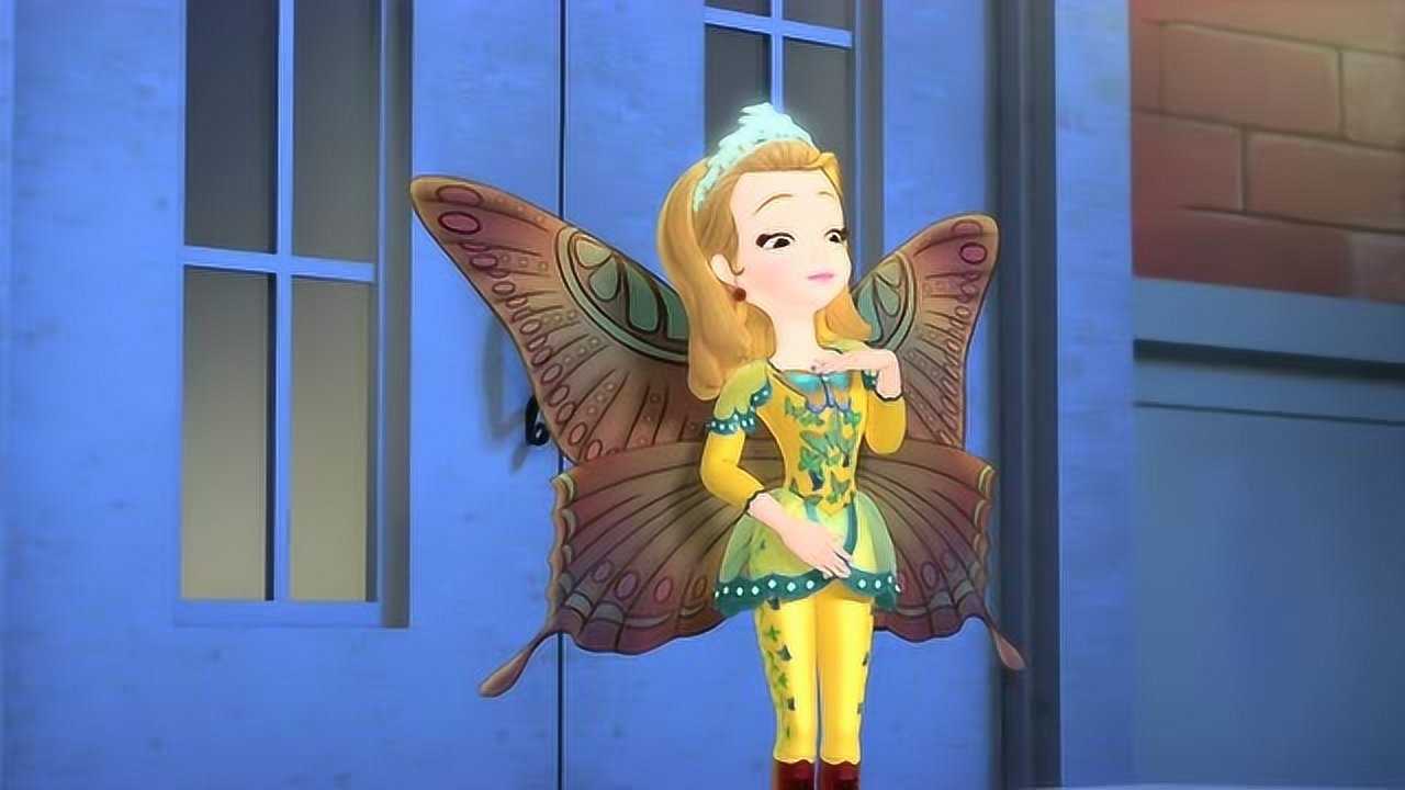 小公主苏菲亚:安柏公主念出咒语,立刻穿上了一件蝴蝶晚礼服