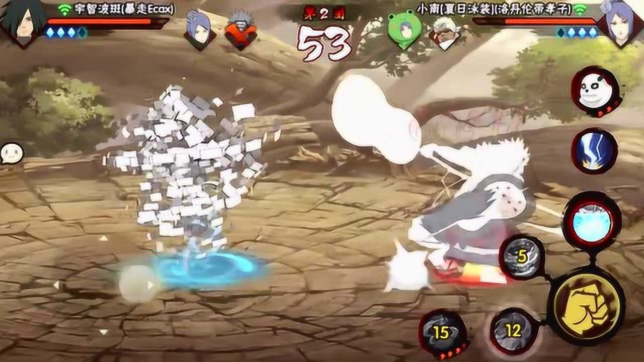 火影忍者手游秋风:泳装小南1v3,直接穿三对面