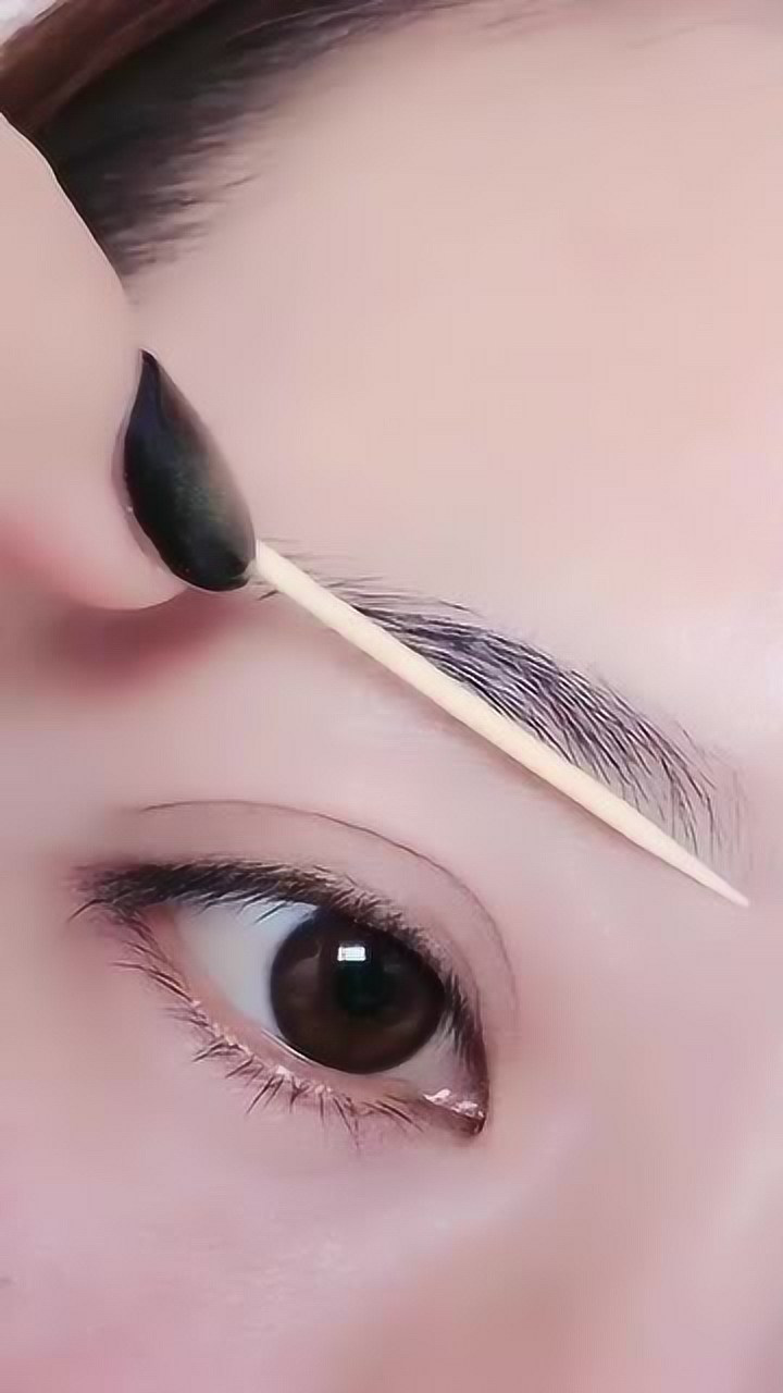 一根牙签教你画好看的一字眉简单易学手残党一看就会