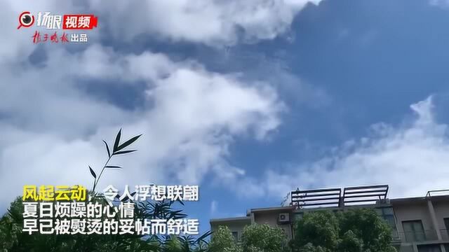 视频|风起云动极度舒适!雨后南京蓝天白云美得突破天际