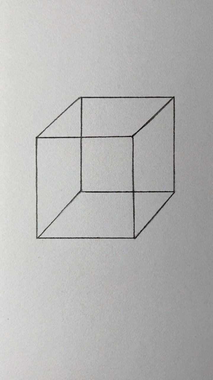 立体正方形怎么画简笔图片