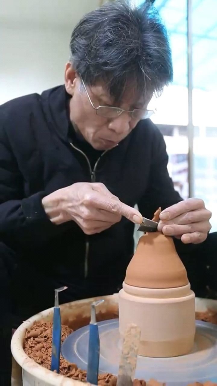 民间工艺传统工艺建盏工艺师拉坯制作过程