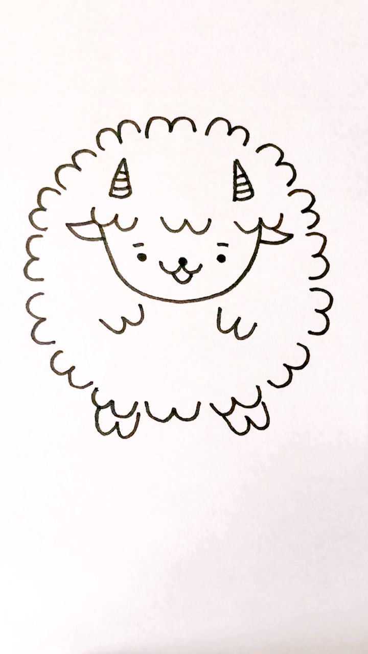 数一数多少个3画小羊 #简笔画