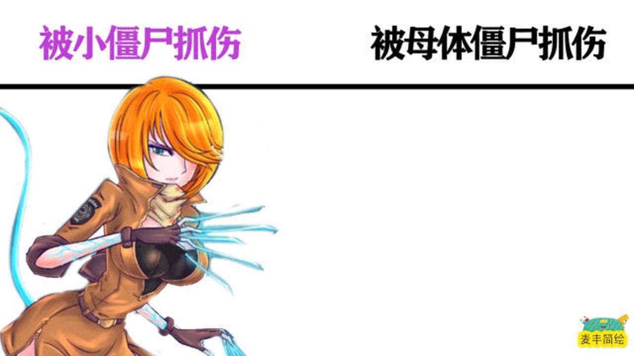 小曼被小僵尸抓伤后vs被母体僵尸抓伤后,不给你机会,直接变同类