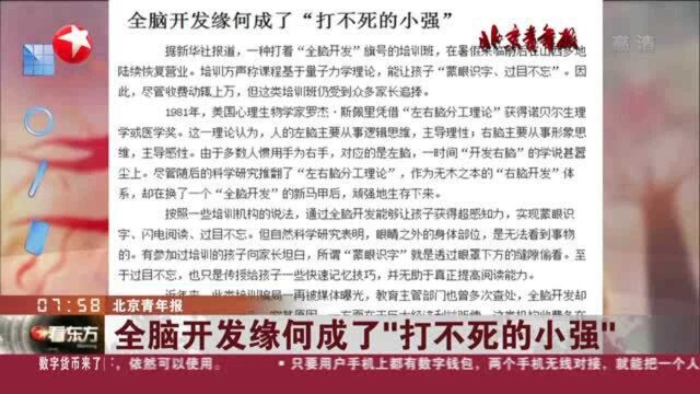 北京青年报:全脑开发缘何成了“打不死的小强”