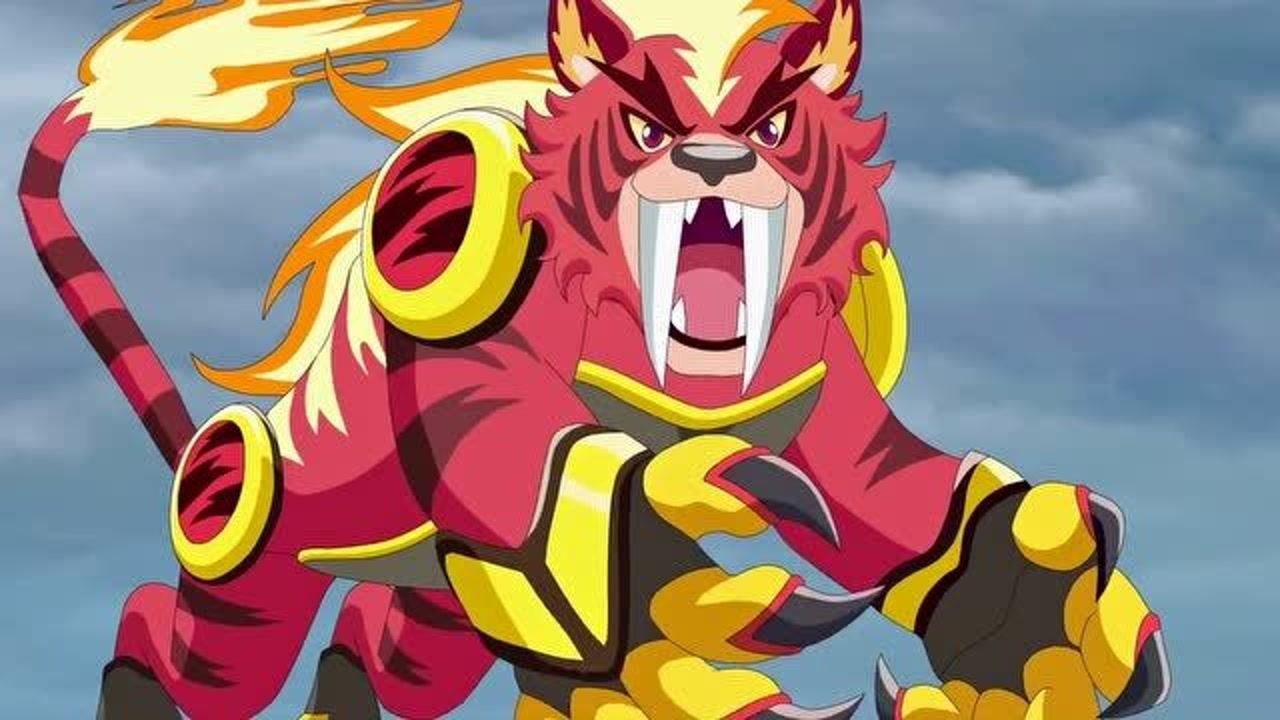 火力少年王之传奇再现精灵力量完全激活赤炎战虎变身终极形态