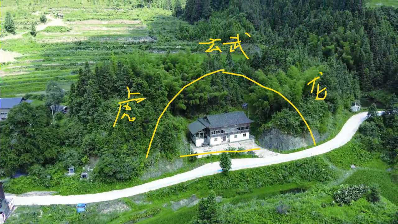 左青龙,右白虎,房子居中,这才是名副其实的风水宝地!